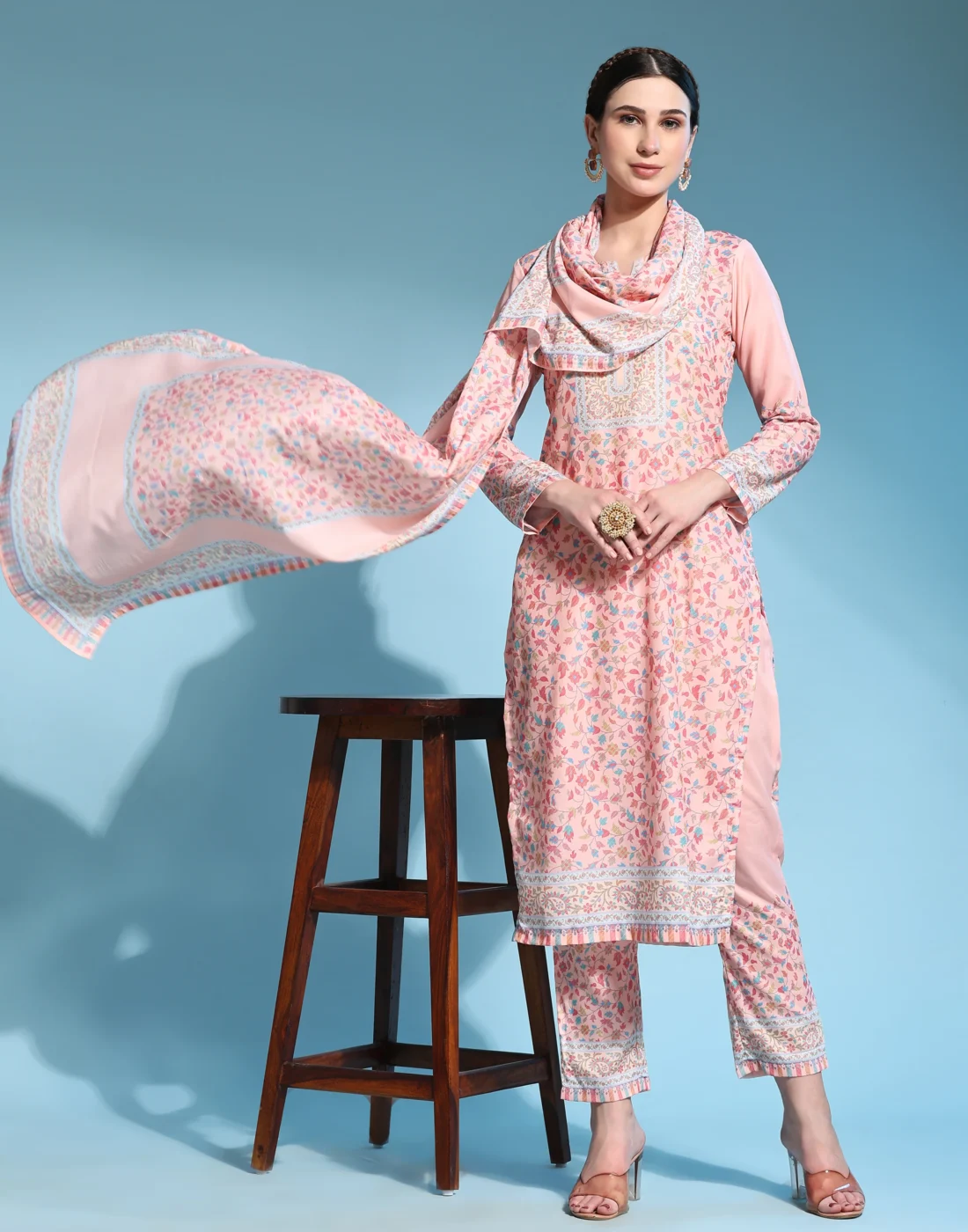 Elaaraa CloudSoft Muslin Pink - Modern Stylish View - D2