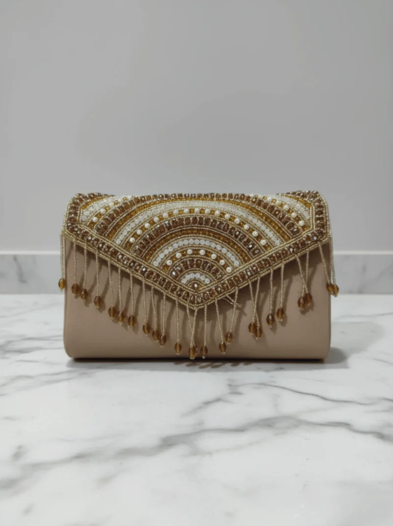 Luxury Gold Envelope Clutch Purse for Women