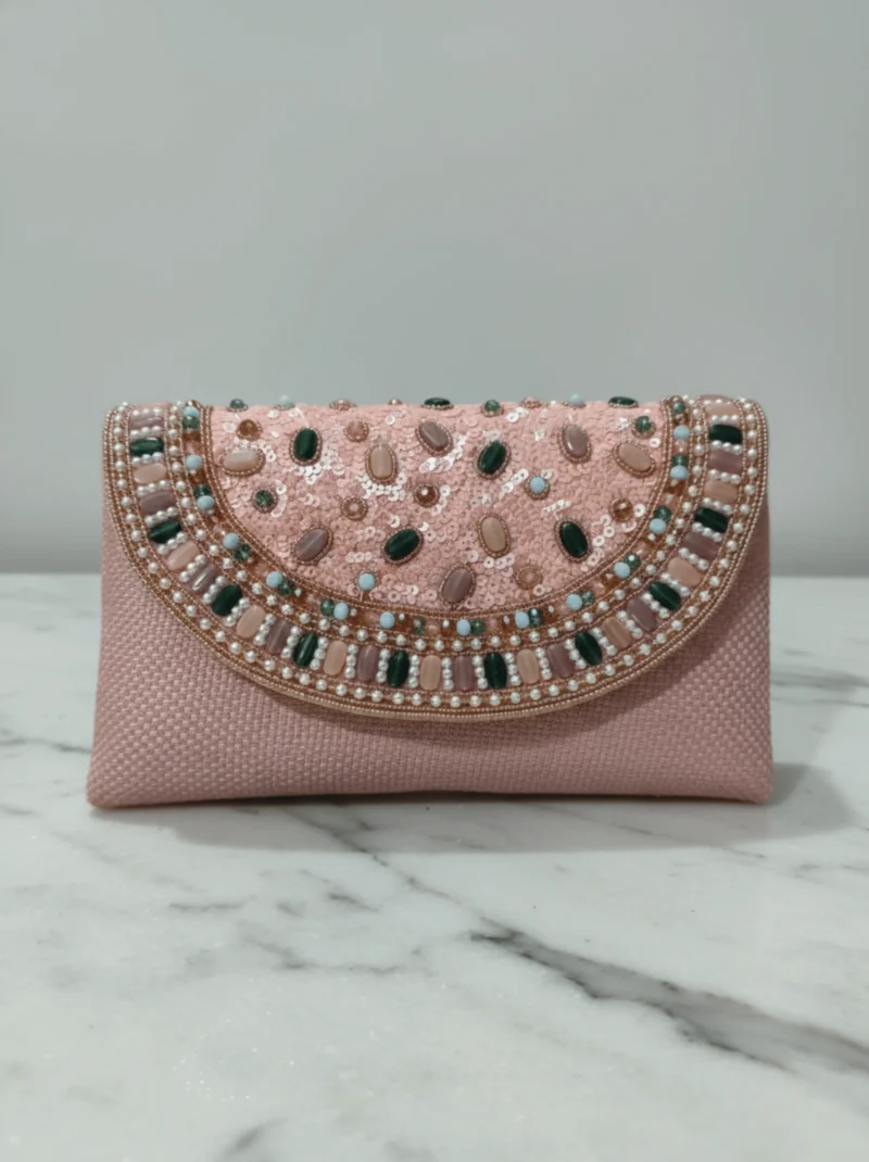 Blush Pink Party Clutch Purse for Women