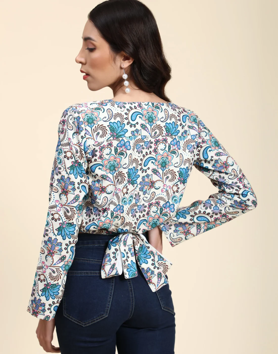 Elaaraa Style Fusion Top - Stylish Quick Back Side View