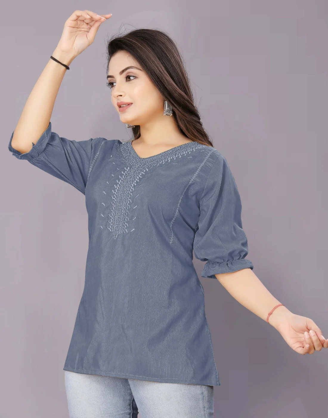 Elaaraa Graceful Embroidery Top - Image 4