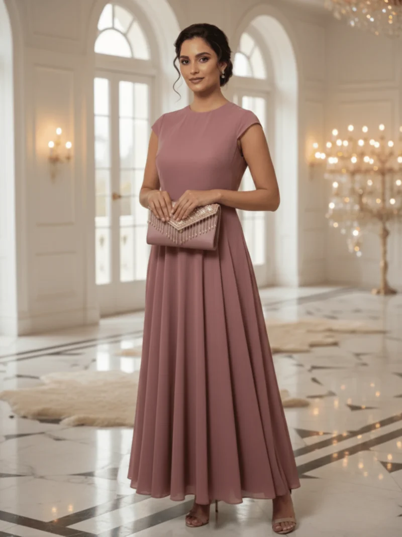 Rose Gold Envelope Clutch Purse for Women